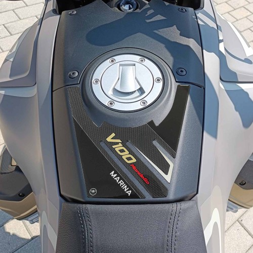 Adesivi 3D compatibili con Moto Guzzi V100 Mandello 2023 Marina Tappo  Serbatoio