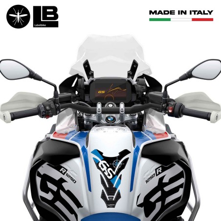 protecteur de réservoir adhésif 3d compatible avec bmw gs carbon blue