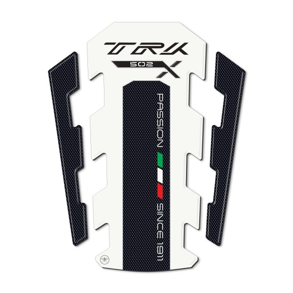 Protecteur de réservoir 3D adhésif moto compatible Benelli TRK 502x - blanc