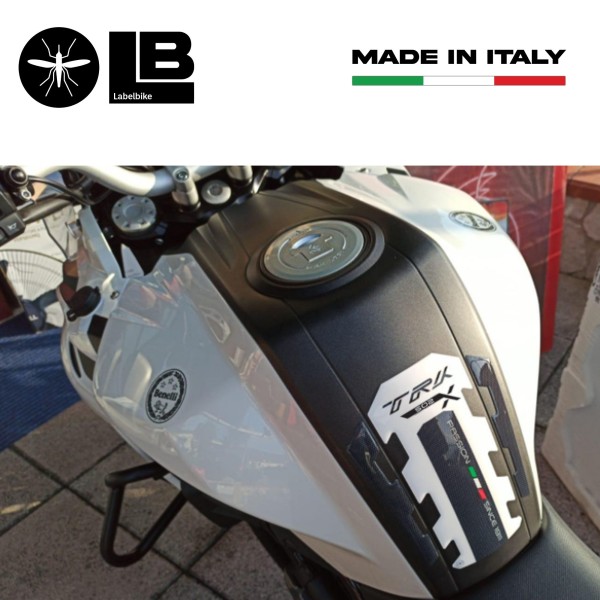 Selbstklebender 3D-Tankschutz Motorrad-kompatibel Benelli TRK 502x - weiß