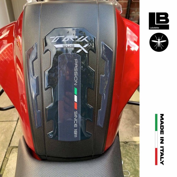 Protège réservoir 3D adhésif moto compatible Benelli TRK 502x - noir