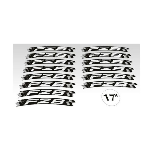 KIT BANDES ADHESIVES compatibles pour jantes 17" YAMAHA FZ8 NAKED JAUNE FLUO