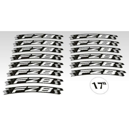 KIT BANDES ADHESIVES compatibles pour jantes 17" YAMAHA FZ8 NAKED JAUNE FLUO