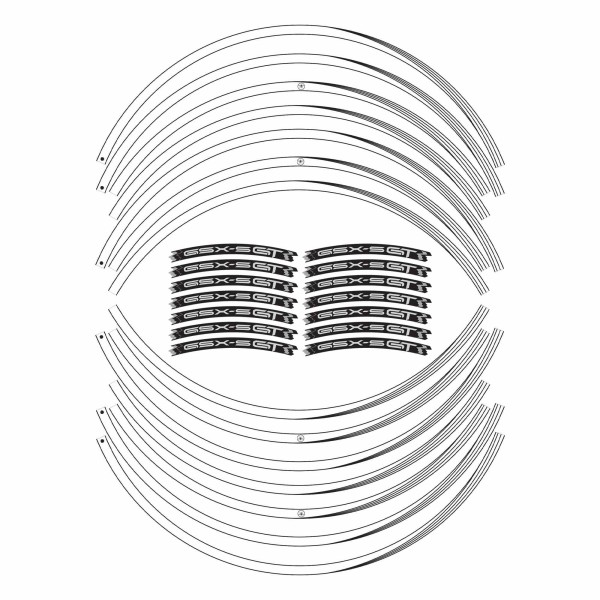 Kit de bandes adhésives pour jantes 17" compatibles avec Suzuki GSXS 1000 GT