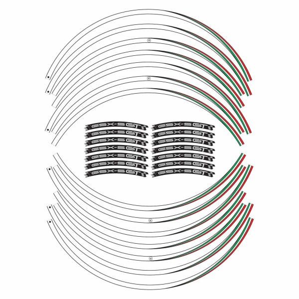 Adhesive strip kit for 17" wheel rims compatible with Suzuki GSXS 1000 GT