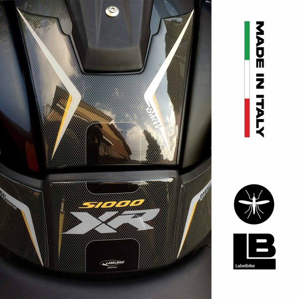 SELLADO DE BOTELLA ADHESIVO 3D compatible para BMW S1000XR TRIPLE BLACK MOTO