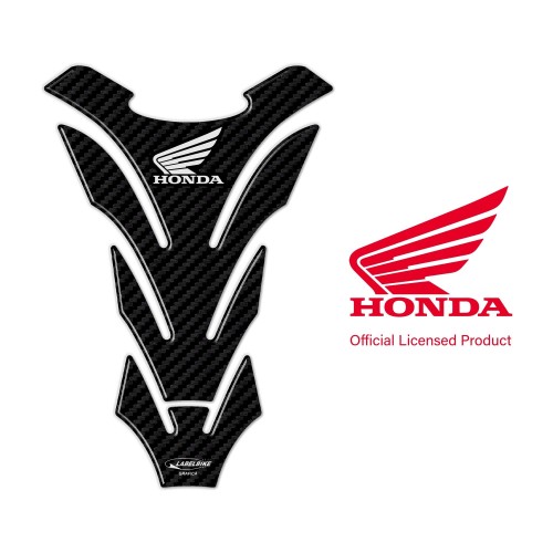 Official Honda Licence Tank Protector 3D resin sticker carbon logo white 2
