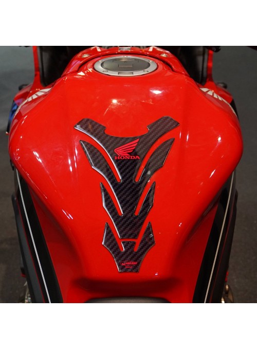 Paraserbatoio Licenza Ufficiale Honda adesivo resina 3D carbonio logo rosso