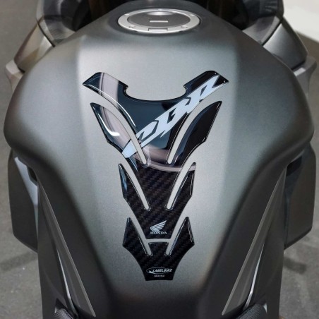 Motorbike tank guard CBR Official Honda licence 3D resin sticker carbon white