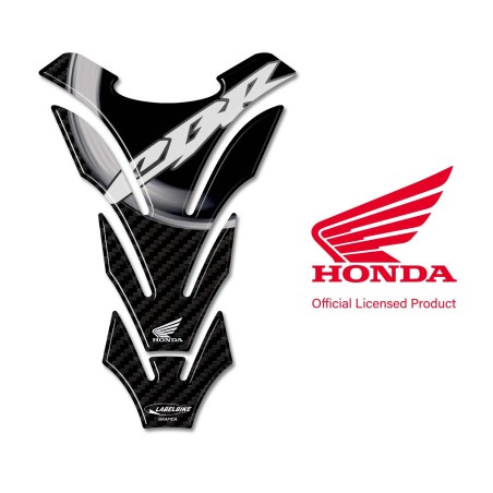 Motorbike tank guard CBR Official Honda licence 3D resin sticker carbon white