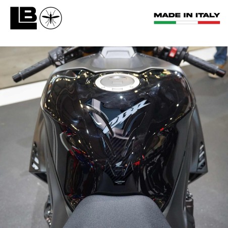 Motorbike tank guard CBR Official Honda licence 3D resin sticker carbon white