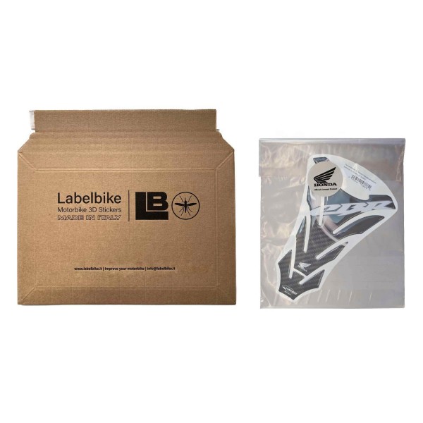 Motorbike tank guard CBR Official Honda licence 3D resin sticker carbon white