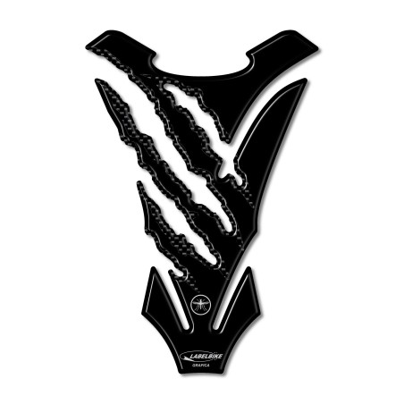 Autocollant de réservoir neutre Résine 3D Scratches Tiger Autocollant de réservoir de moto Noir