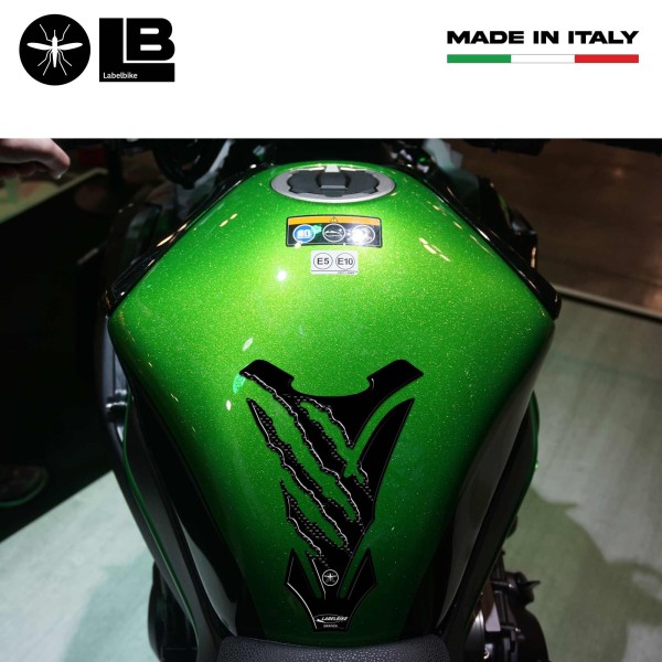 Autocollant de réservoir neutre Résine 3D Scratches Tiger Autocollant de réservoir de moto Noir