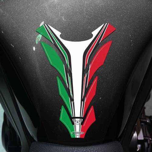 PROTECTEUR DE RÉSERVOIR TRICOLORE ITALIEN AUTOCOLLANT DE RÉSERVOIR EN RÉSINE 3D POUR MOTOS