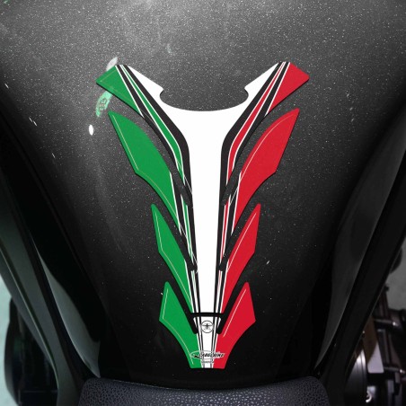 PROTECTEUR DE RÉSERVOIR TRICOLORE ITALIEN AUTOCOLLANT DE RÉSERVOIR EN RÉSINE 3D POUR MOTOS