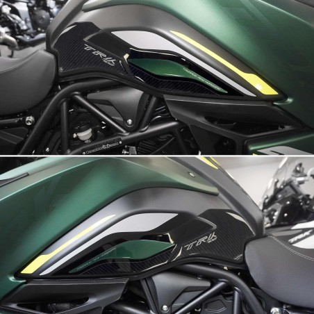 Protectores laterales de depósito 3D adhesivos moto compatible con Benelli TRK 702
