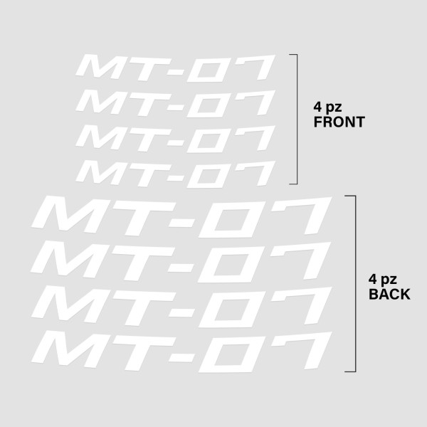 Adhesive Stickers for Interior Motorcycle Wheel Rims compatible with Yamaha MT-07