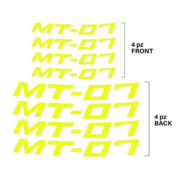Adhesive Stickers for Interior Motorcycle Wheel Rims compatible with Yamaha MT-07