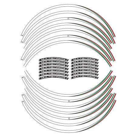 Bandes adhésives pour jantes de moto 17" 19" compatibles avec Ducati Multistrada v4