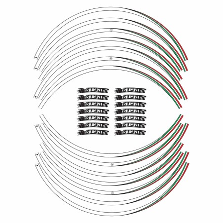 Tiras adhesivas compatibles con los adhesivos para llantas de motos Triumph 17 adhesivos tuning