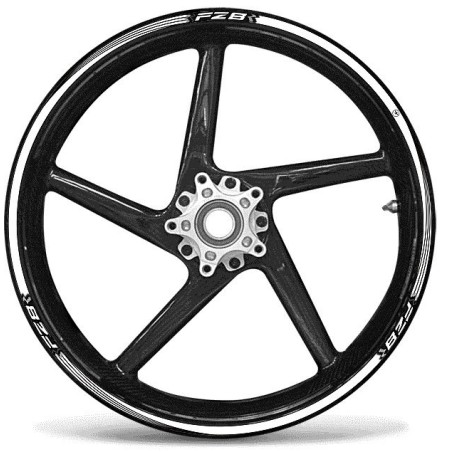 ADHESIVE STRIPS compatible with YAMAHA FZ8 FAZER MOTO stickers White 17' RIMS