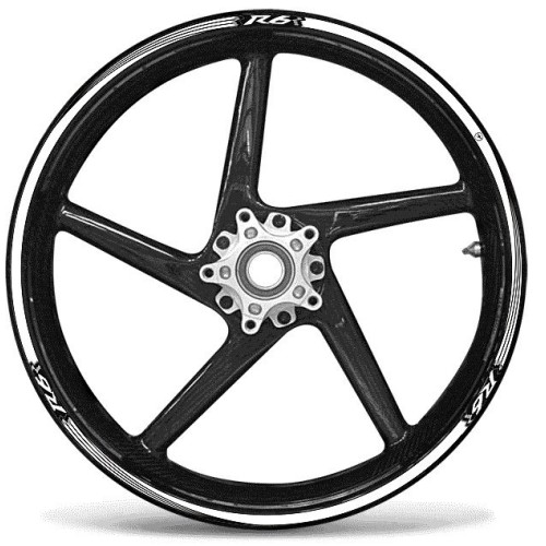 ADHESIVE STRIPS compatible for YAMAHA YZF R6 MOTO stickers 17' WHEELS White