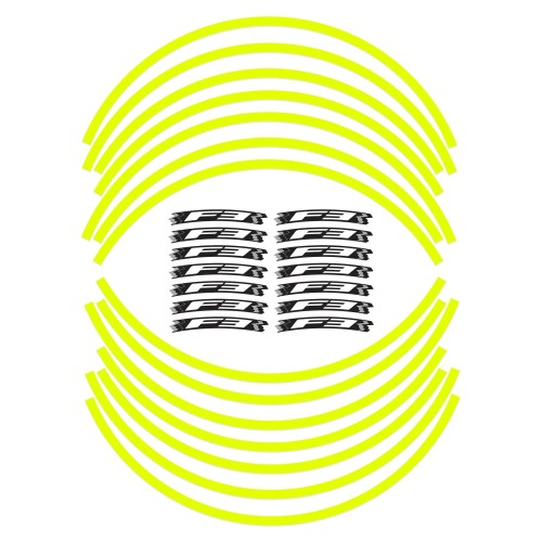 Tiras adhesivas para llantas de moto compatibles con Mv Agusta F3 - Fluo Yellow 2