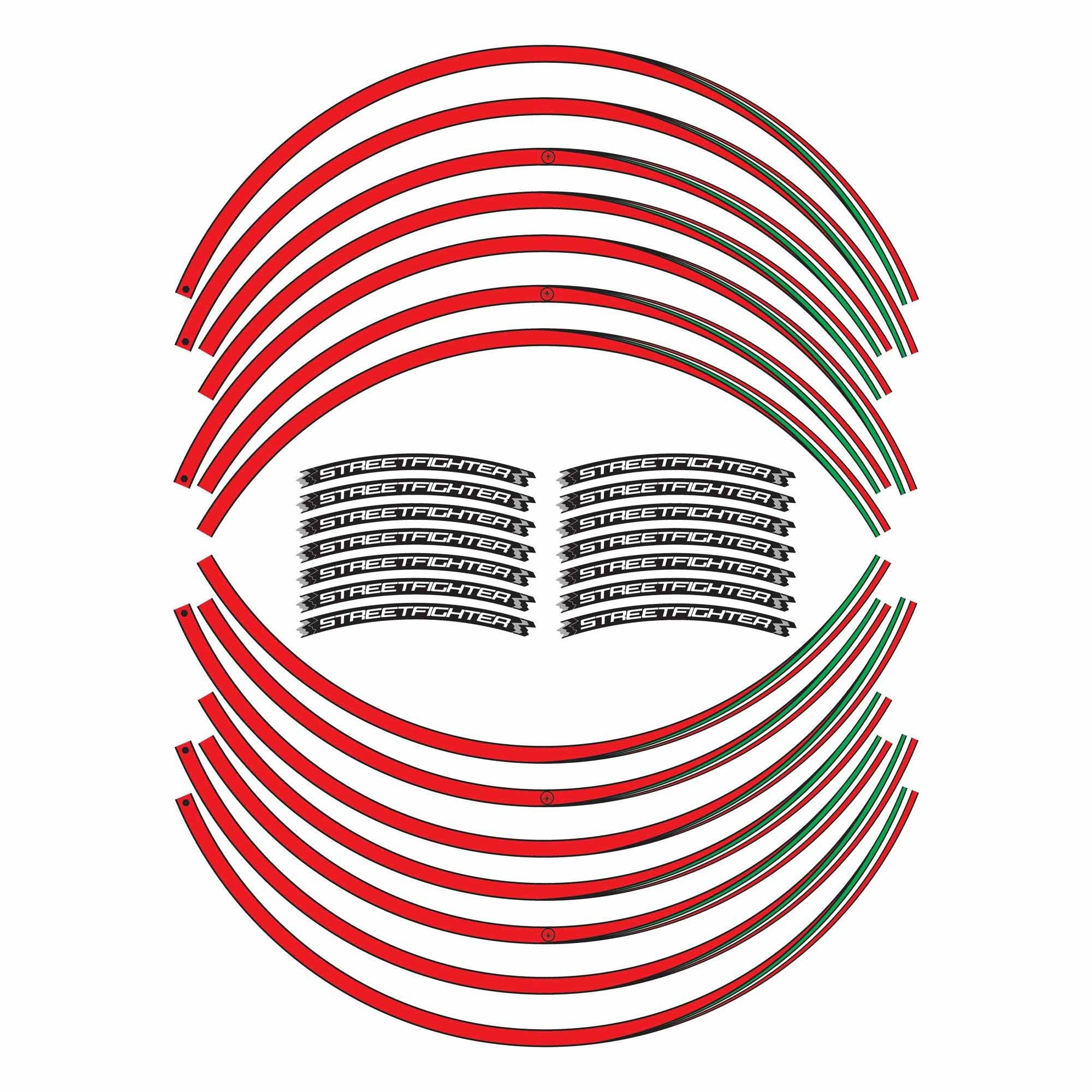 Adesivi Moto Rossi Kit Adesivi Cerchi Bicolore| Personalizza Le - Foto 3