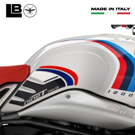 Autocollants 3D Protections latérales de réservoir de moto compatibles avec BMW R nineT