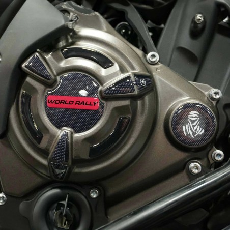 3D crankcase protector stickers compatible with Yamaha Tenere 700 World Rally