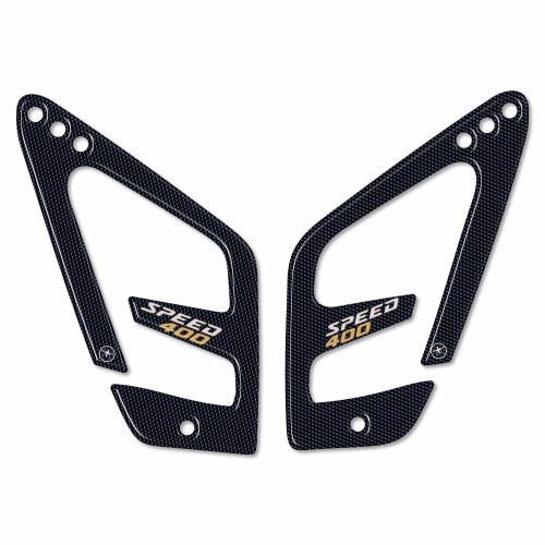 Stickers 3D Protectors heel protectors motorbike footpegs compatible with Triumph Speed 400 2