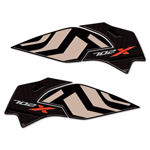 Stickers 3D Protections latérales compatibles avec Benelli TRK 702X beige 2024-2025 2