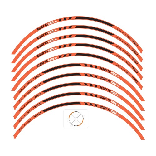 Tiras adhesivas para llantas de moto compatibles con KTM 790 Duke 2018-2024 2