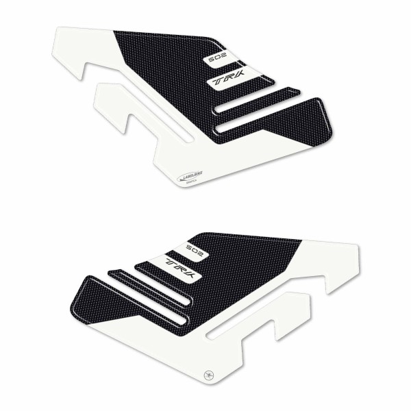 Stickers 3D Tank Side Protectors compatible avec Benelli TRK 502 blanc