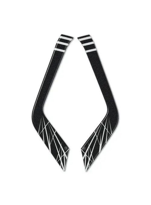 2 PEGATINAS 3D en gel compatibles con MANETAS DE MOTO HONDA AFRICA TWIN 2016-17 color plata