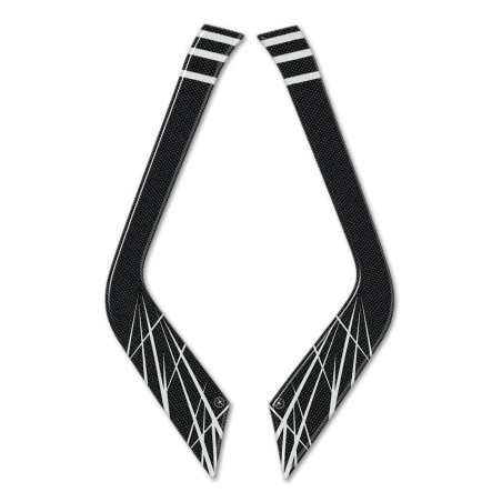 2 ADHESIVES 3D en gel compatibles pour HONDA AFRICA TWIN 2016-17 MOTO HANDLEBAGS argenté