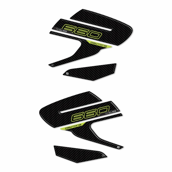 Pegatinas 3D compatibles con los protectores laterales del depósito de la Triumph Daytona 660