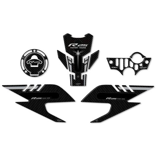Komplettes Kit 3D Aufkleber Motorrad Protektoren kompatibel mit Yamaha YZF R25 2019-23