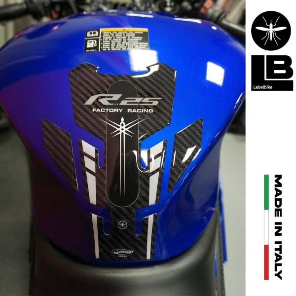 Komplettes Kit 3D Aufkleber Motorrad Protektoren kompatibel mit Yamaha YZF R25 2019-23