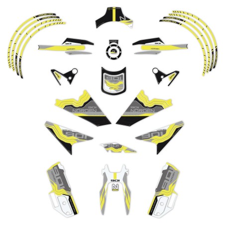3D Aufkleber Kit Motorrad Protektoren kompatibel mit Husqvarna Norden 901 2024-25