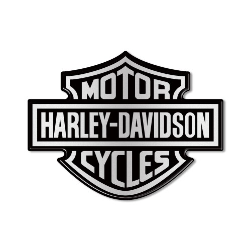 ADHESIVE 3D STEM LOGO Tank kompatibel MOTORRAD HARLEY DAVIDSON 95x70 Silber