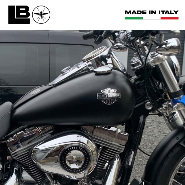 ADHESIVE 3D STEM LOGO Tank compatible MOTORCYCLE HARLEY DAVIDSON 95x70 Silver