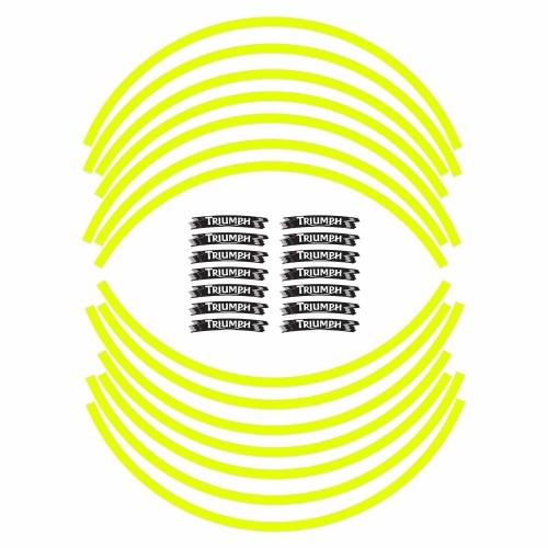 Kit de bandes adhésives compatibles avec les 17 roues de moto Triumph jaunes 2
