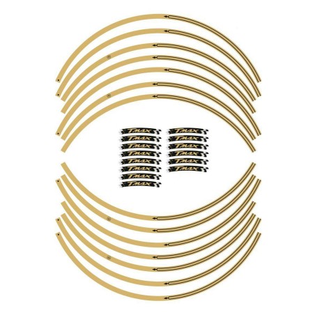 Adhesive Wheel Stripes Kit Compatible For Yamaha Scooter Tmax 2008-2023 Gold