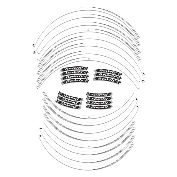 KIT ADHESIVE RIMS STRIPES compatible for PIAGGIO BEVERLY SCOOTERS Red-White