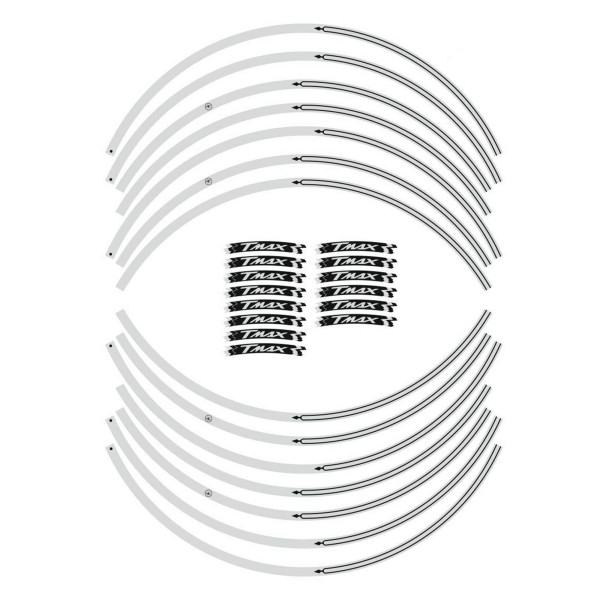 JANTES ADHESIVES compatibles pour scooter YAMAHA TMAX 2008-2025 ARGENT