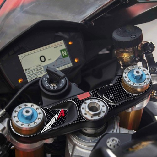 Adhesivo 3D moto horquilla de dirección placa de protección compatible con Aprilia Rsv4