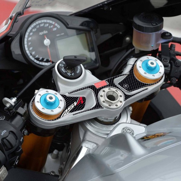 Adhesivo 3D moto horquilla de dirección placa de protección compatible con Aprilia Rsv4