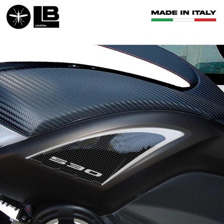 2 αυτοκόλλητα 3D τζελ 3D συμβατά για σκούτερ YAMAHA Tmax 530 carbon ergal